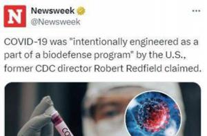 Exdirector de los CDC de Trump sugiere que el COVID-19 tiene su origen en Estados Unidos