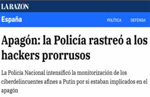 Tras el apagón… lo más importante: buscar hackers o propaganda prorrusa. Y es que hay que convencer de que hay que gastar en armas
