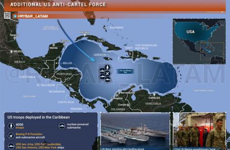 Otra excusa imperialista: Miles de efectivos, submarinos y barcos de EEUU se despliegan en el Caribe para “combatir cárteles”. Análisis