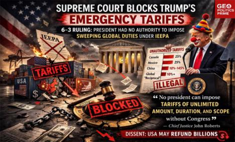 El Tribunal Supremo de EE. UU. anuló los aranceles de Trump