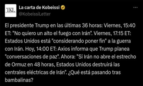 24 días de guerra: Trump miente para evitar que suba el petróleo, pide una tregua para que huyan sus tropas de Irak y Teherán se mantiene firma