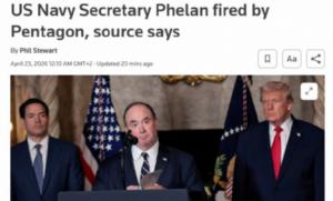 Una administración desintegrada: El Secretario de la Marina de EE. UU., John Phelan, destituido. ¿Qué está pasando?