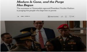 ¿Se ha establecido una dictadura en Venezuela? Después del arresto de Maduro, comenzó una purga a gran escala, según el New York Times