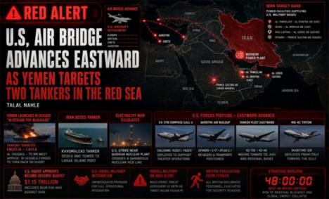 El puente aéreo estadounidense avanza hacia el este mientras Yemen ataca dos petroleros en el Mar Rojo. Análisis