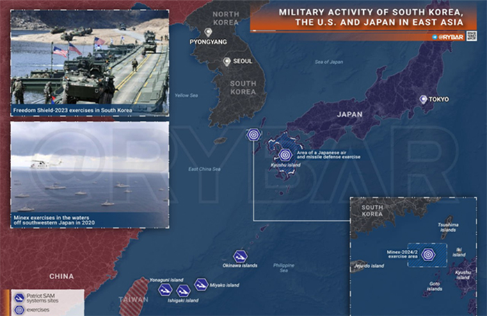 Estados Unidos y sus aliados en la región de Asia y el Pacífico continúan realizando maniobras militares cerca de Corea del Norte y China