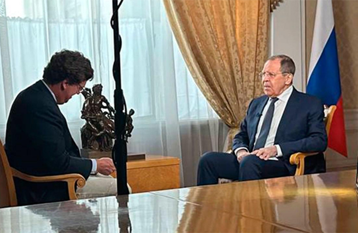 Tucker Carslon entrevista a Lavrov. Un éxito con millones de visitas: Versión completa doblada (VIDEO)