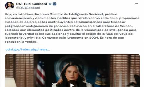 Tulsi Gabbard se prepara para revelar archivos sobre el proyecto secreto de 'control mental' de la CIA y el origen del COVID